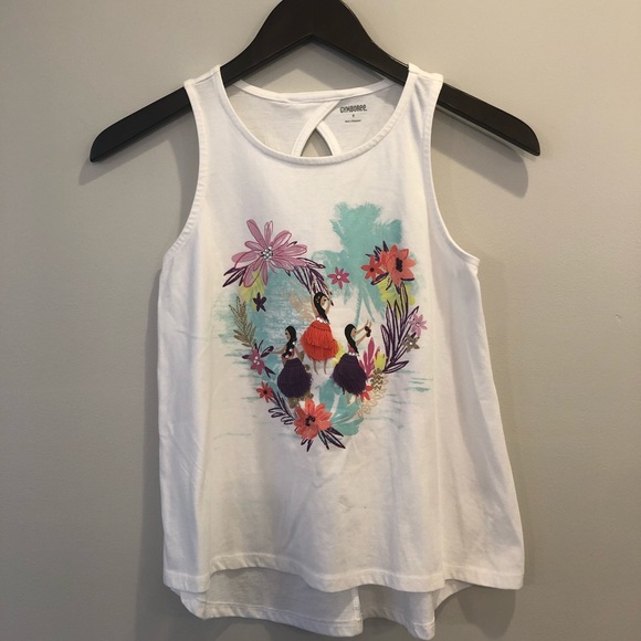 Girls Gymboree white hula girl swing tank sz 8 - Picture 2 of 5
